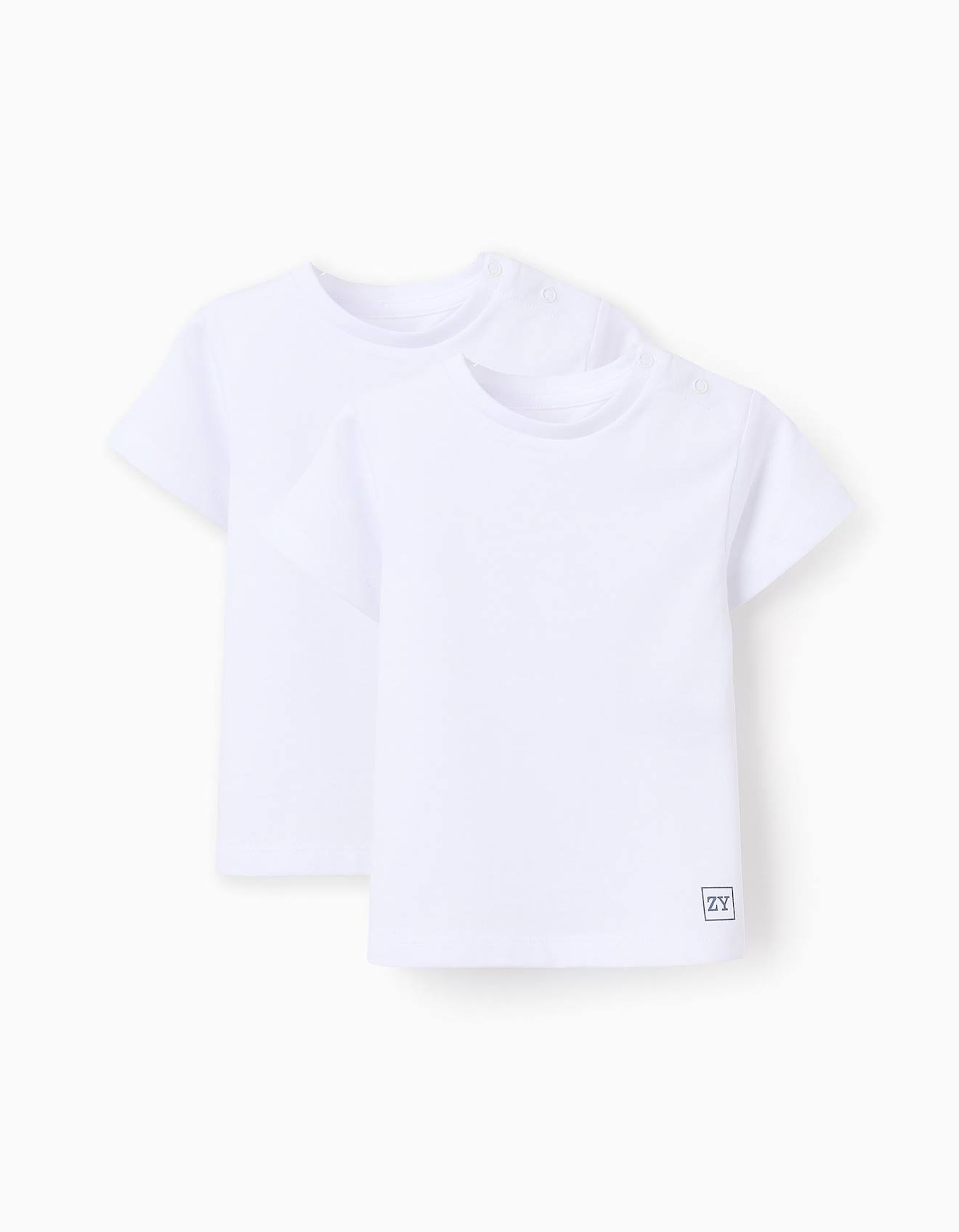 Pack 2 T-shirts Unis En Coton Blanc
