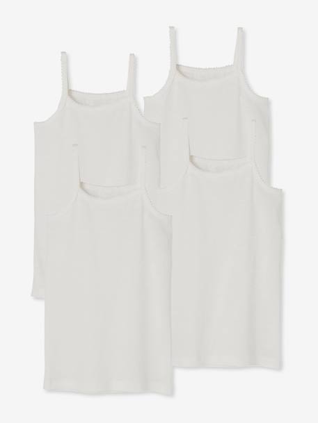 Fille-Sous-vêtement-Lot 4 débardeurs maillot de corps BASICS