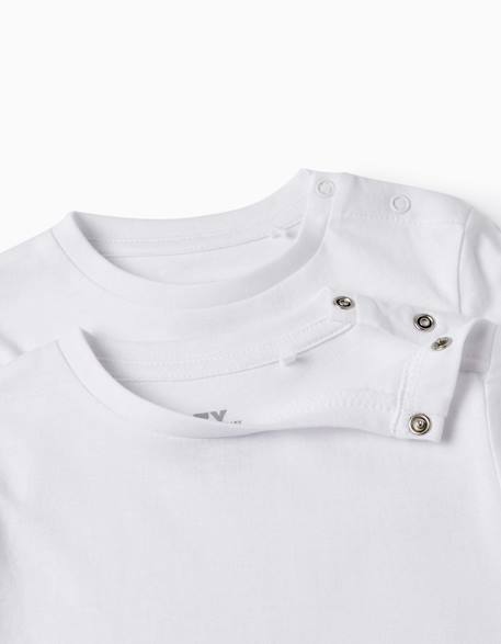 Pack 2 t-shirts à manches longues Blanc+Bleu foncé+Rouge 3 - vertbaudet enfant 