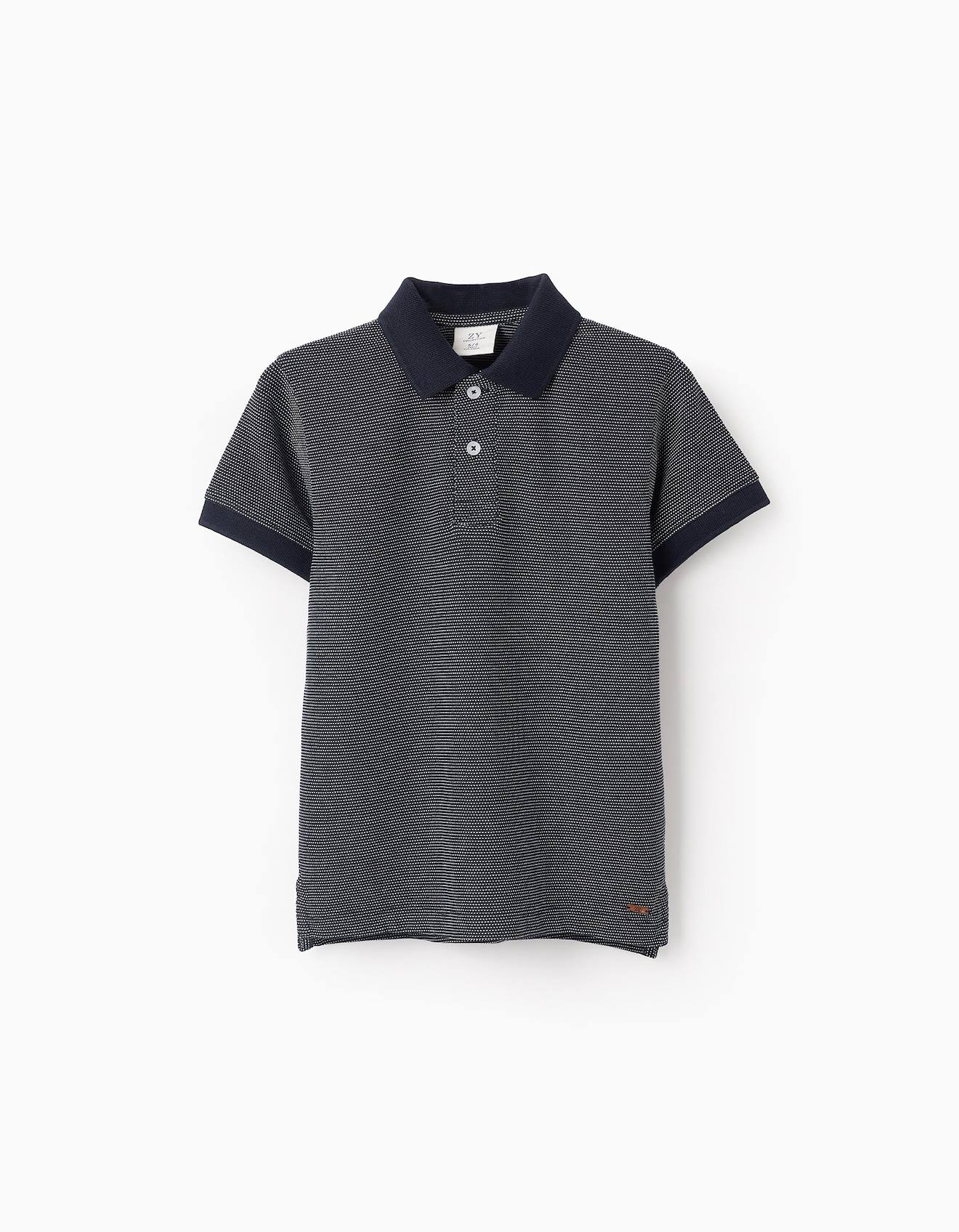 Polo À Pois Bleu Foncé