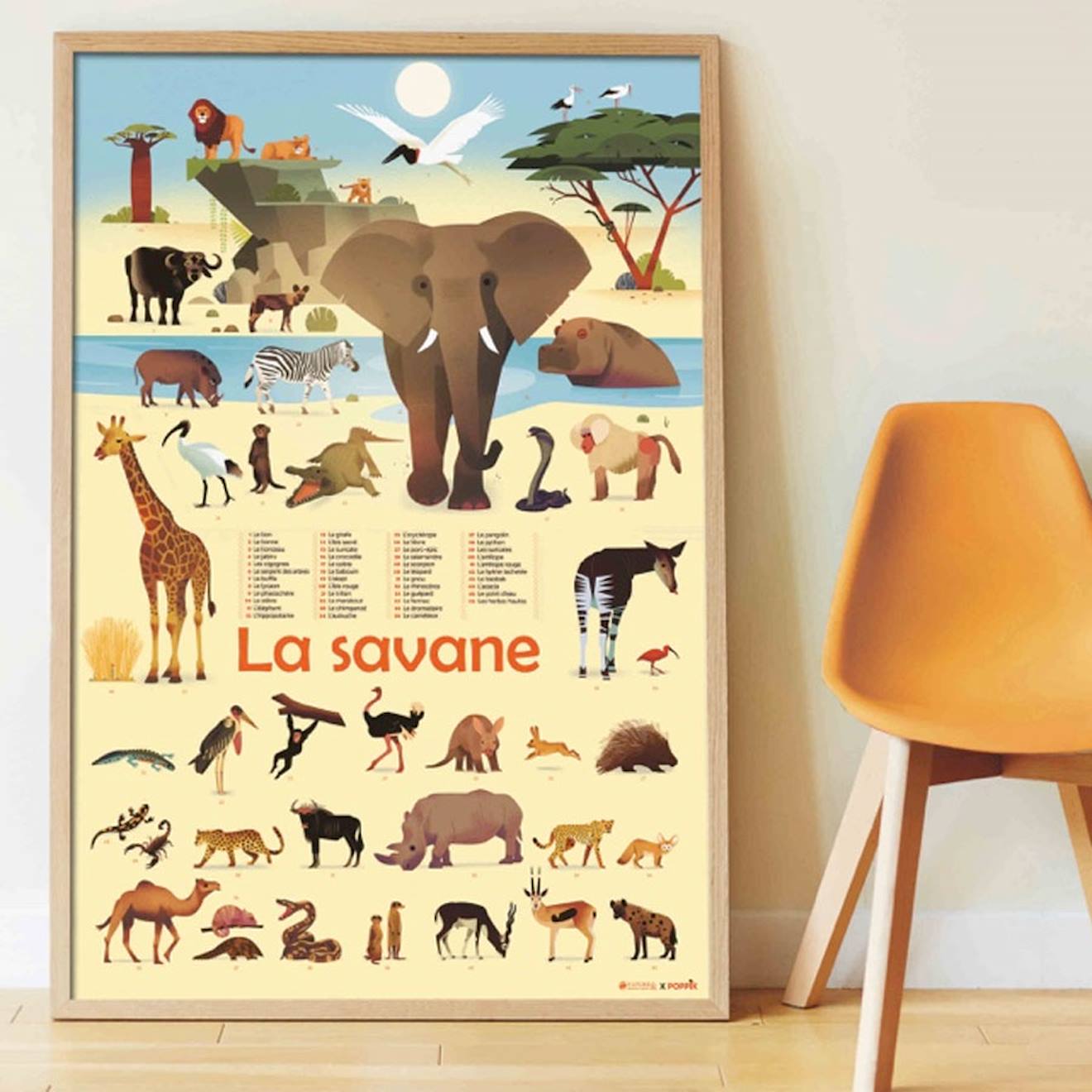 Poster Géant 42 Stickers La Savane Multi-coloured (Poppik) - Couverture