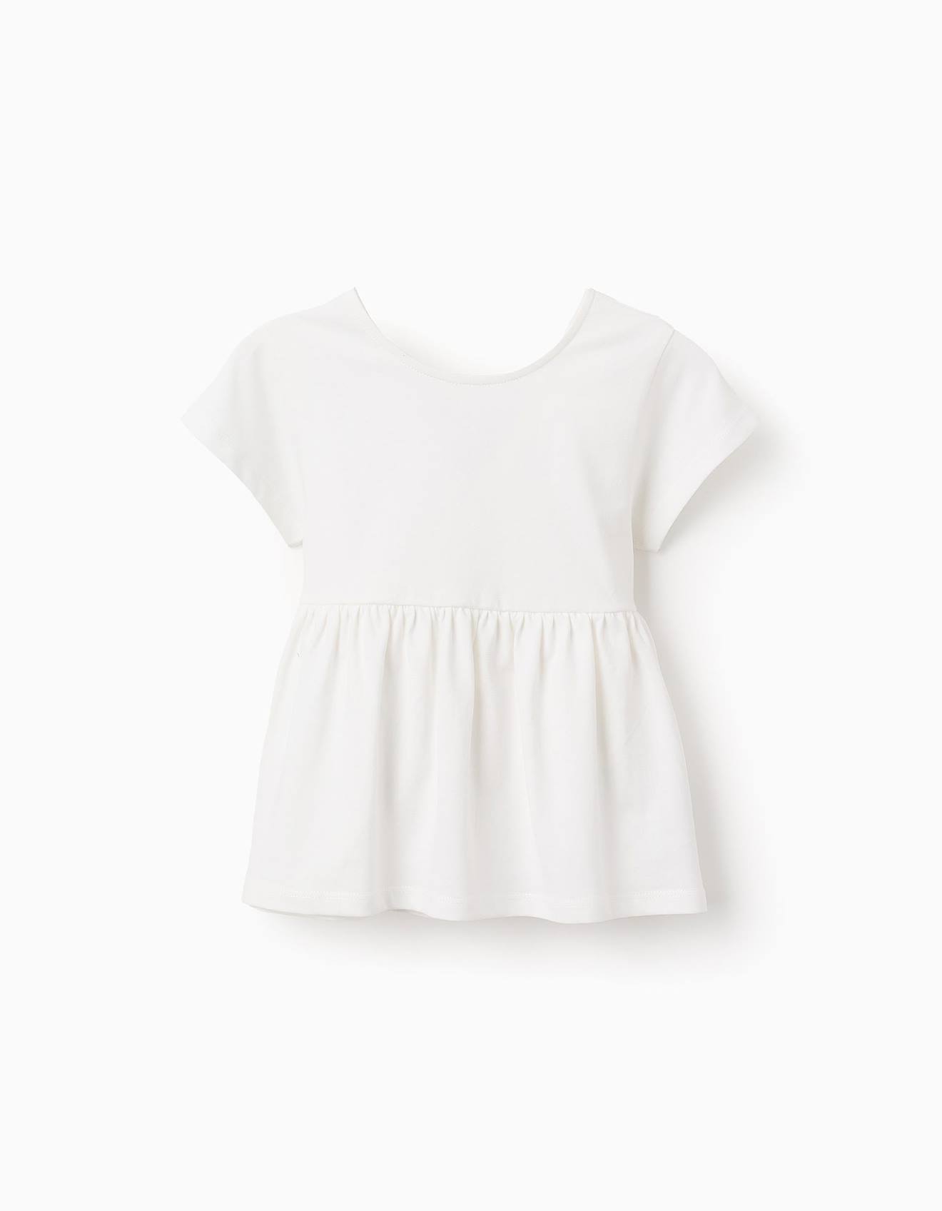 T-shirt De Coton Avec Dos En V Blanc