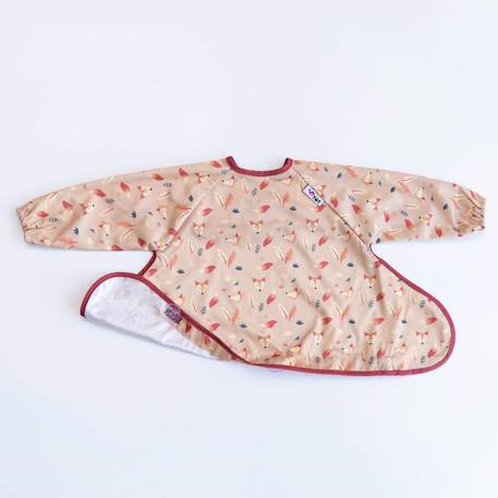 TIDY TOT - Bavoir Manches Longues Nomade Taille Unique Foxes Rose