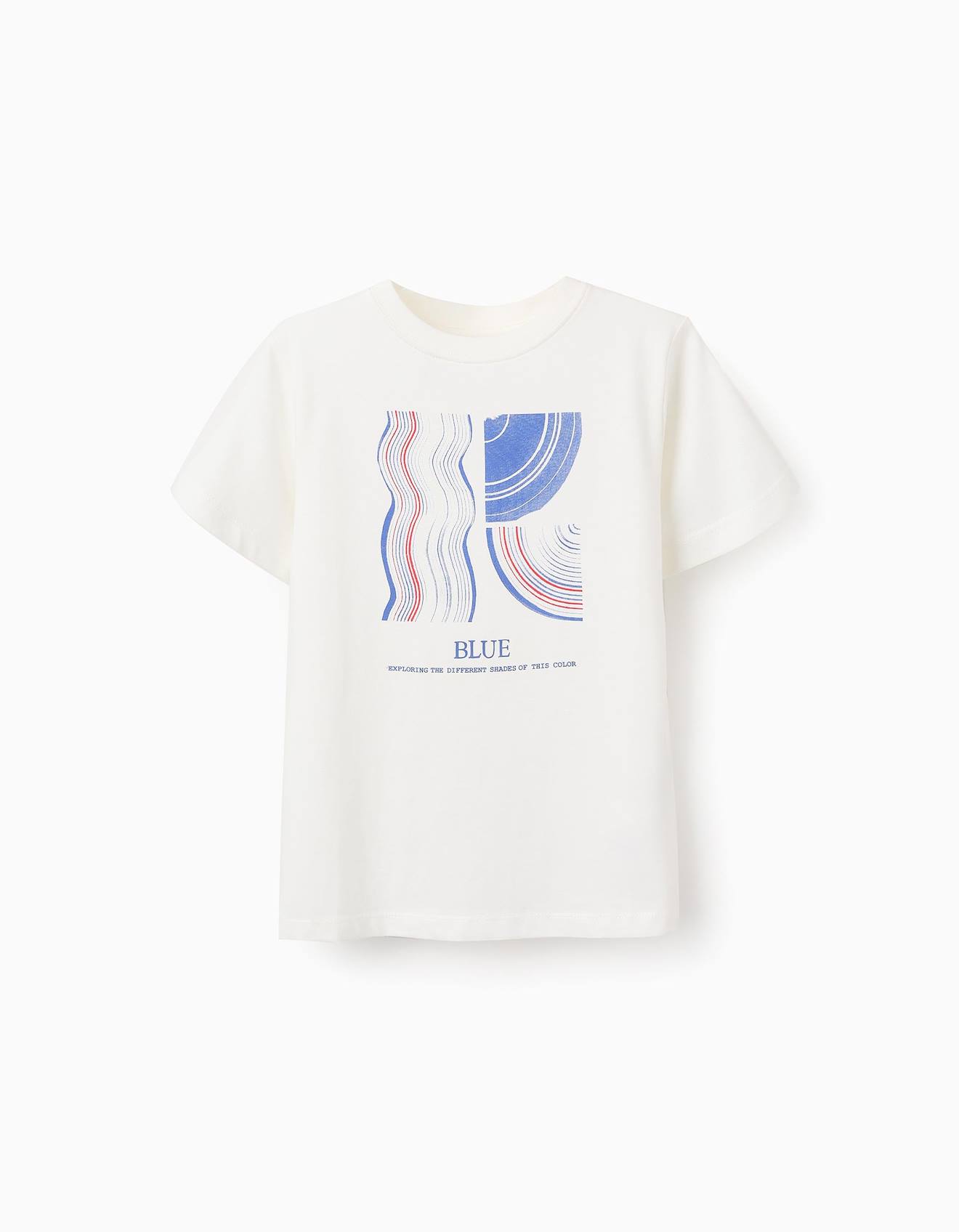 T-shirt À Manches Courtes 100% Coton Blanc