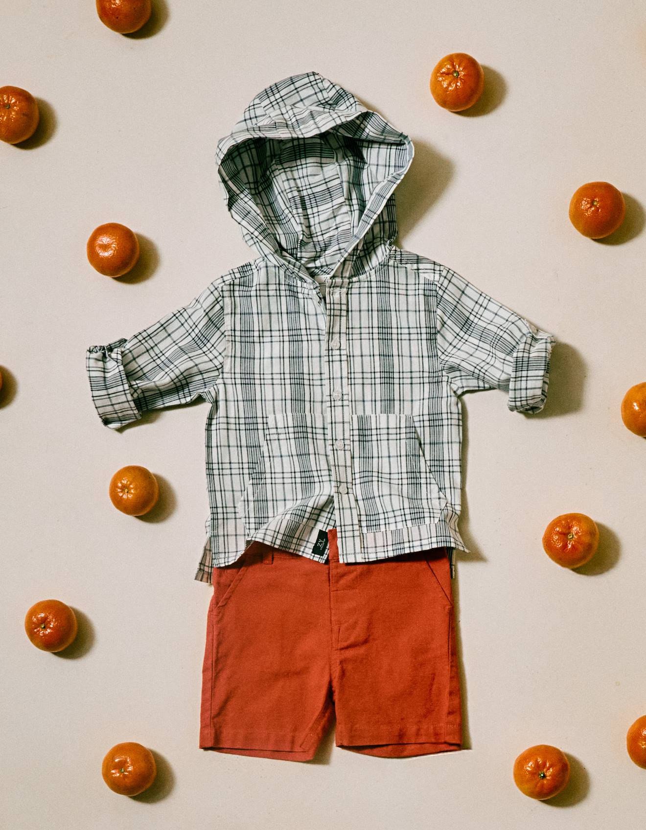 Chemise À Carreaux Et Capuche Bleu Foncé