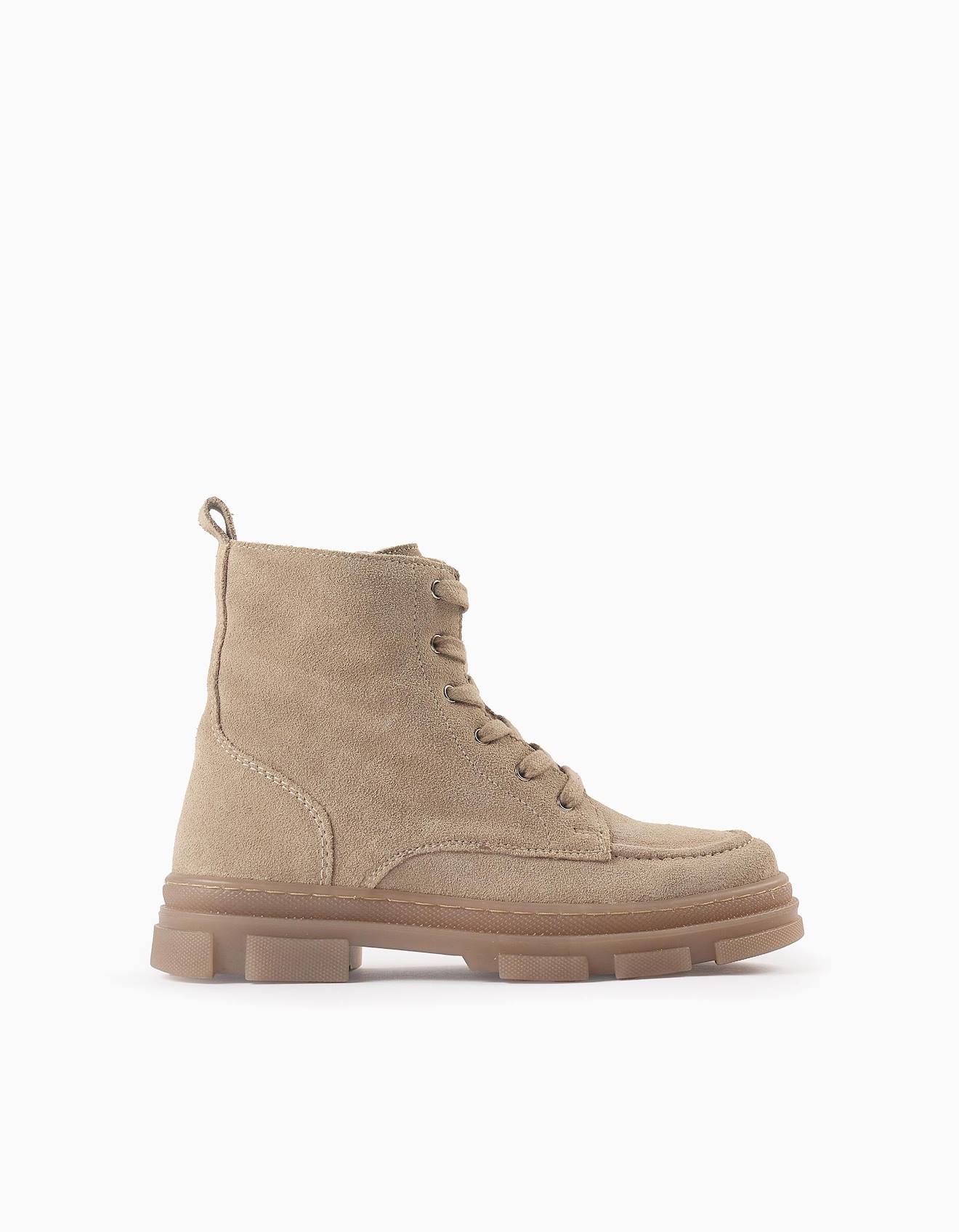 Bottes En Daim Beige Clair