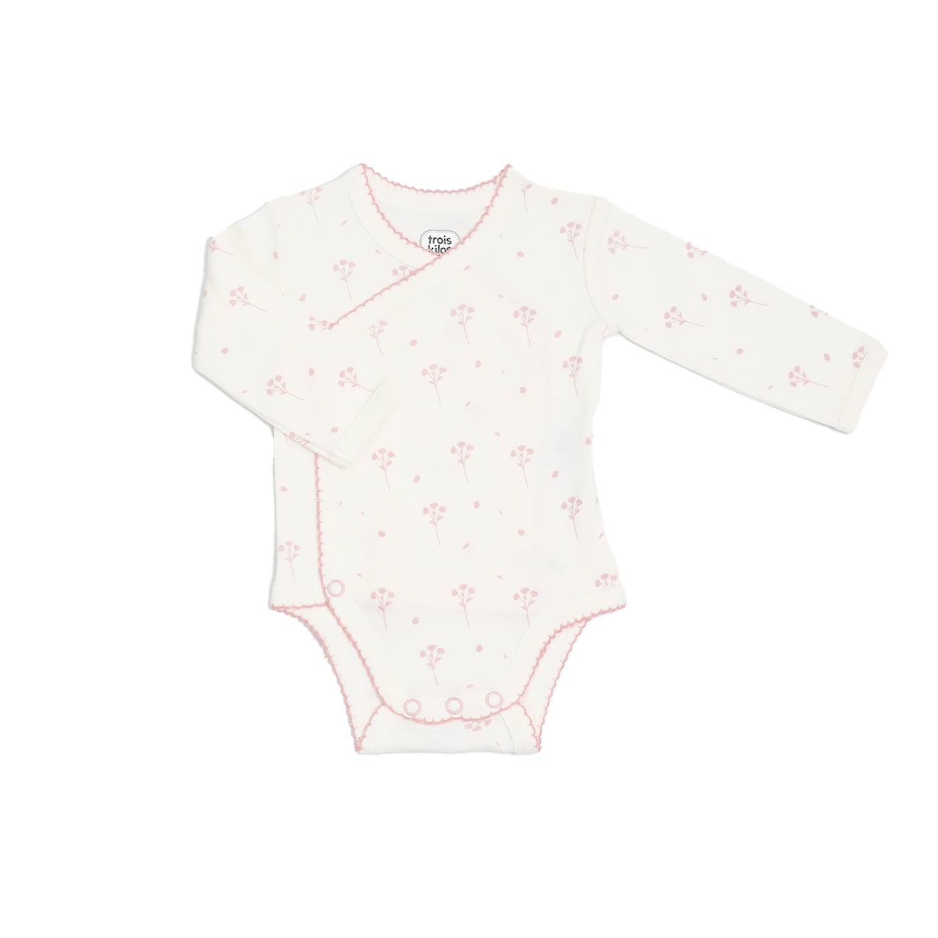 Tenue De Naissance Pour Bébé - Fleurs Ecru (Trois Kilos Sept) - Image 2