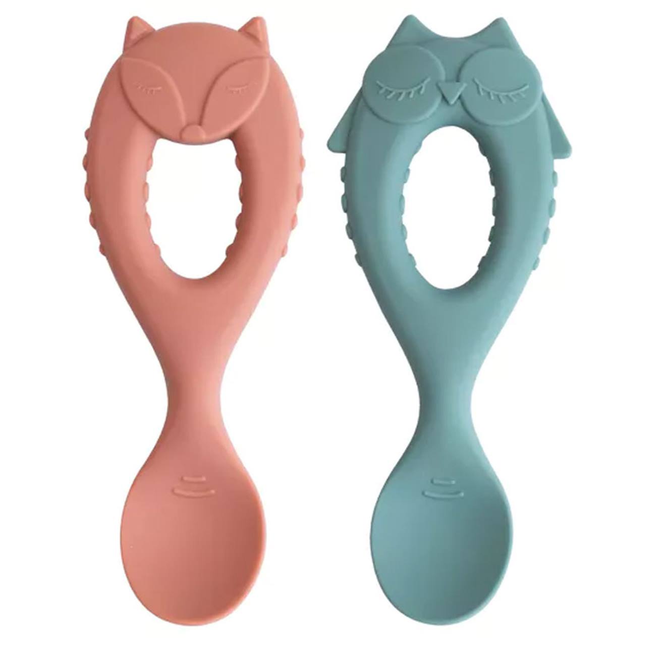 Set De 2 Cuillères Renard - Hiboux Vert