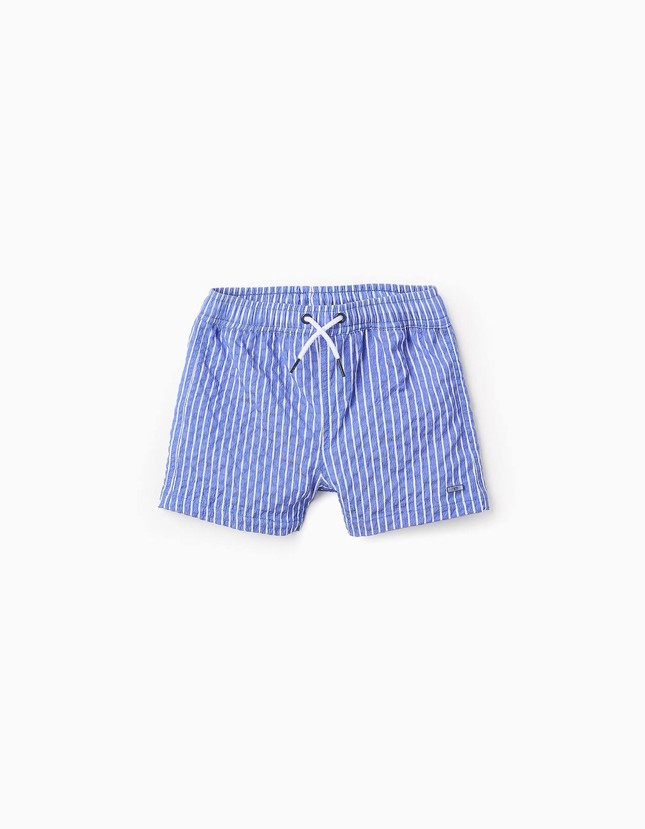 Short De Bain À Rayures Bleu Foncé