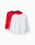 Pack 2 t-shirts à manches longues Blanc+Bleu foncé+Rouge 9 - vertbaudet enfant 