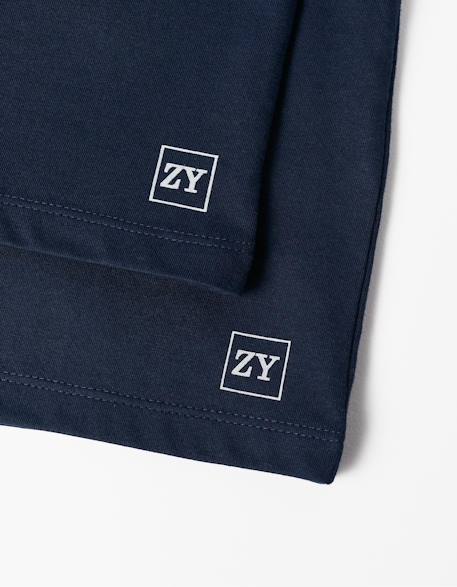 Pack 2 t-shirts à manches longues Blanc+Bleu foncé+Rouge 8 - vertbaudet enfant 