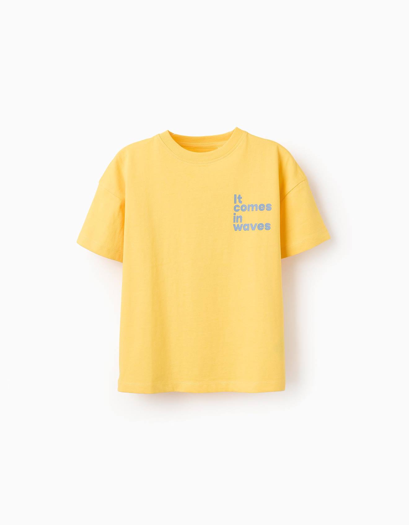 T-shirt En Coton Avec Imprimé Dans Le Dos Jaune