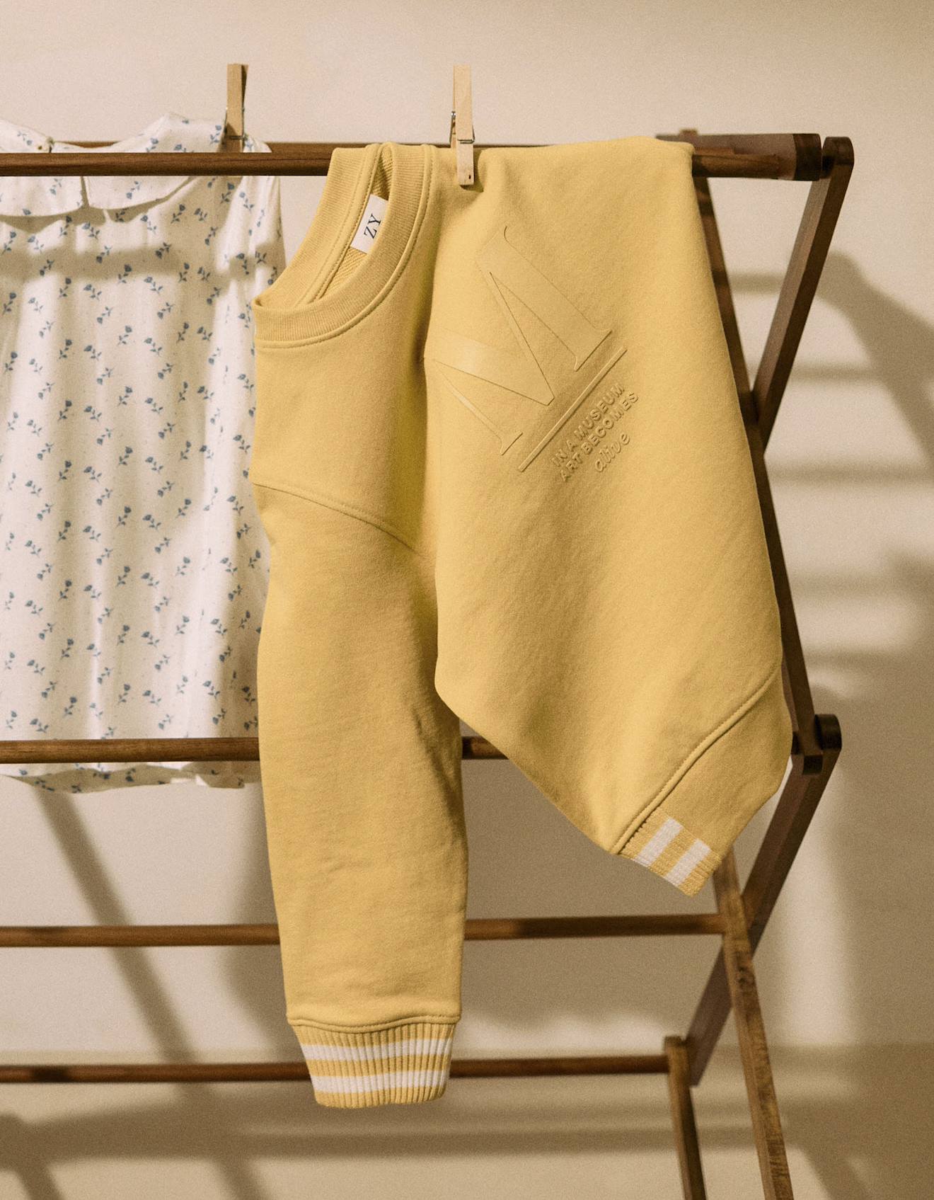 Sweat En Coton Jaune Clair