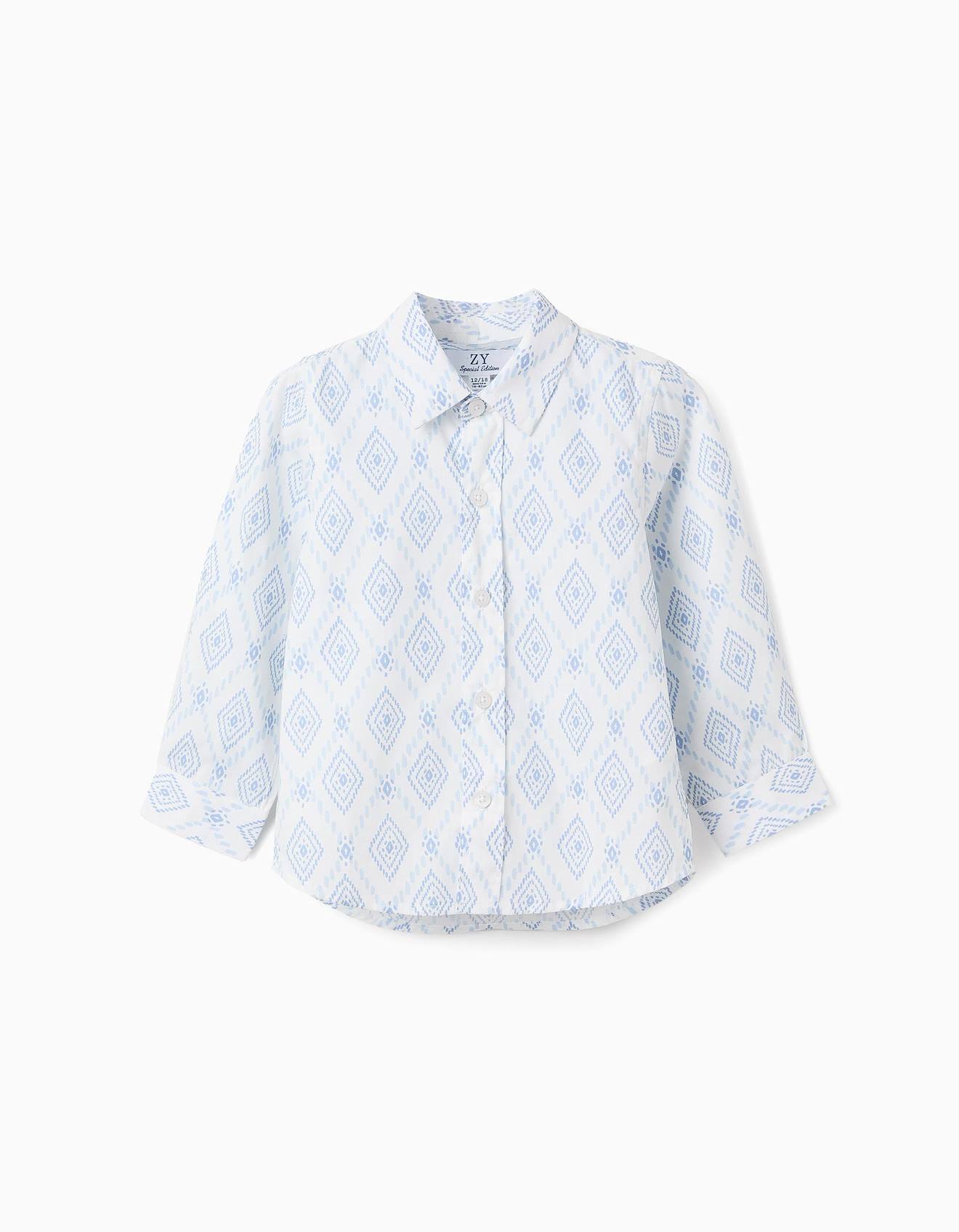 Chemise À Motif En Coton Blanc