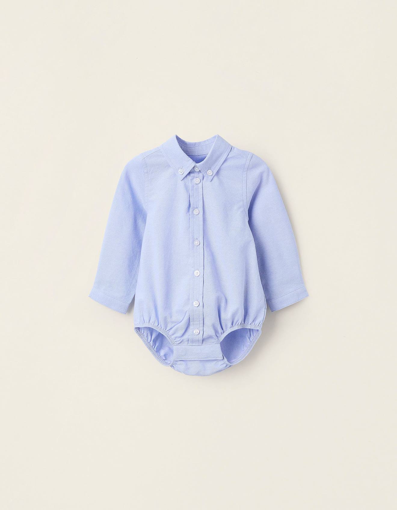 Body-chemise En Coton Bleu Clair