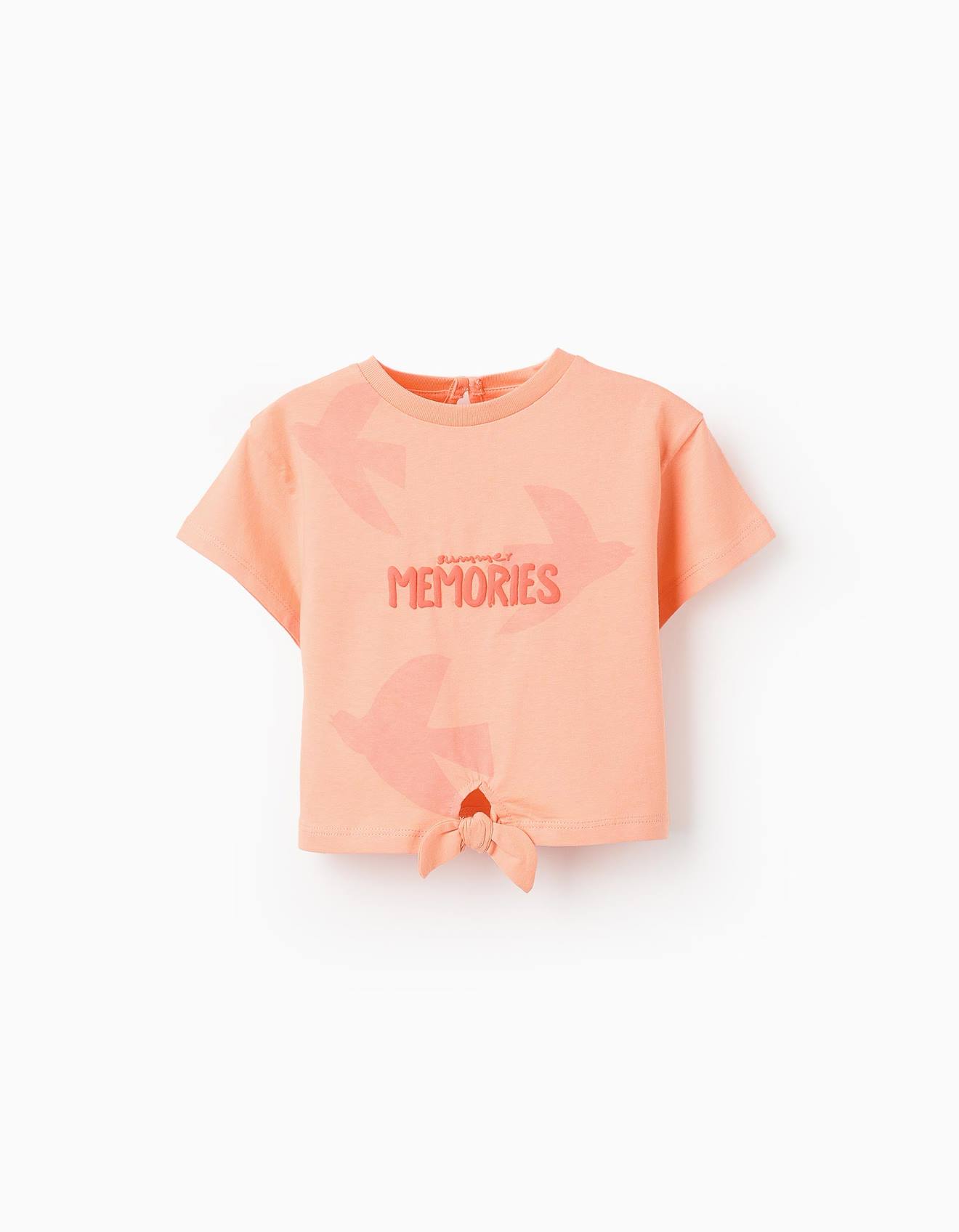 T-shirt En Coton Avec Noeud Orange