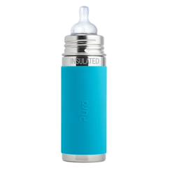 Puériculture-Repas-Biberonnerie-Biberon isotherme en inox 260 ml - aqua