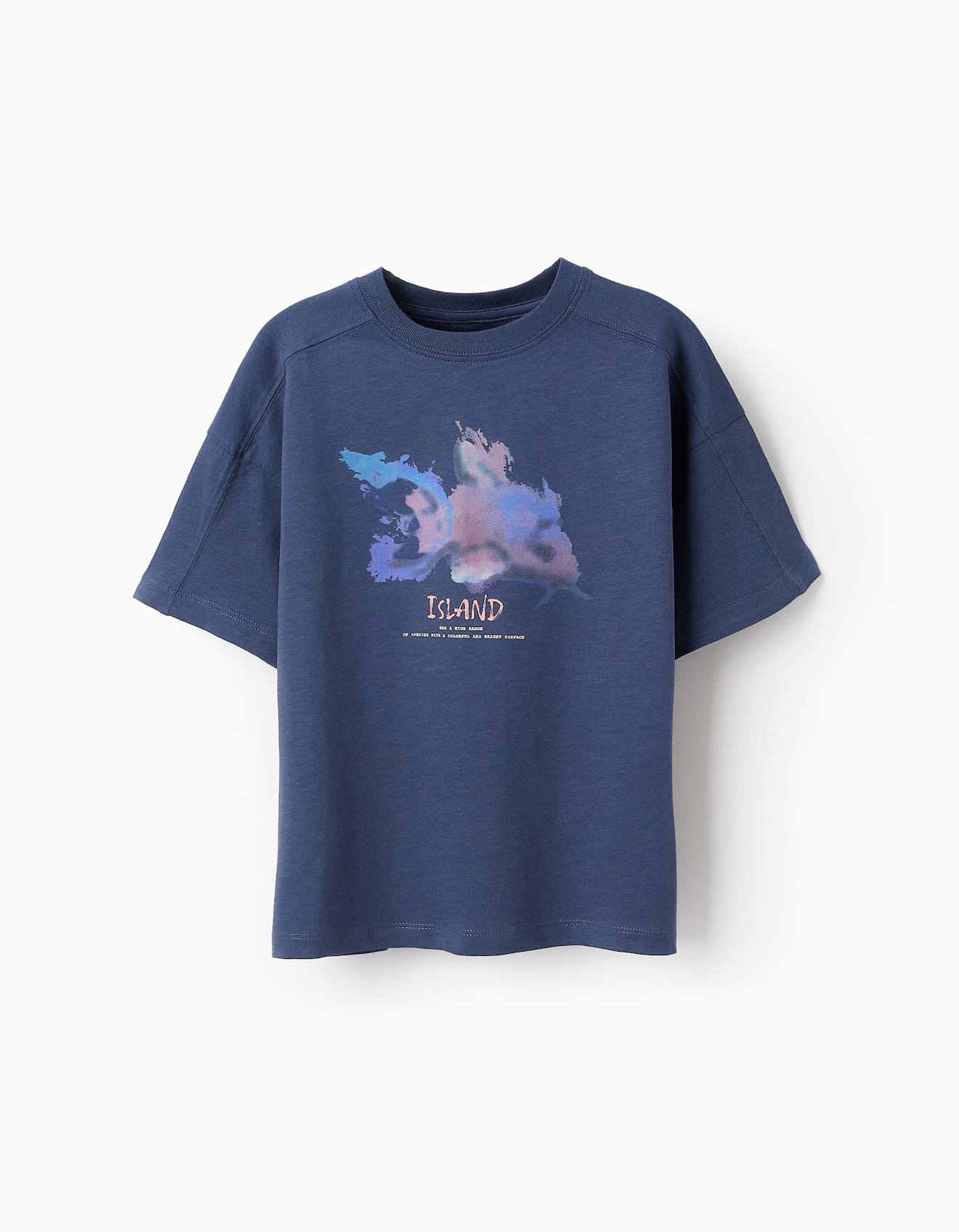 T-shirt Avec Imprimé Bleu Foncé