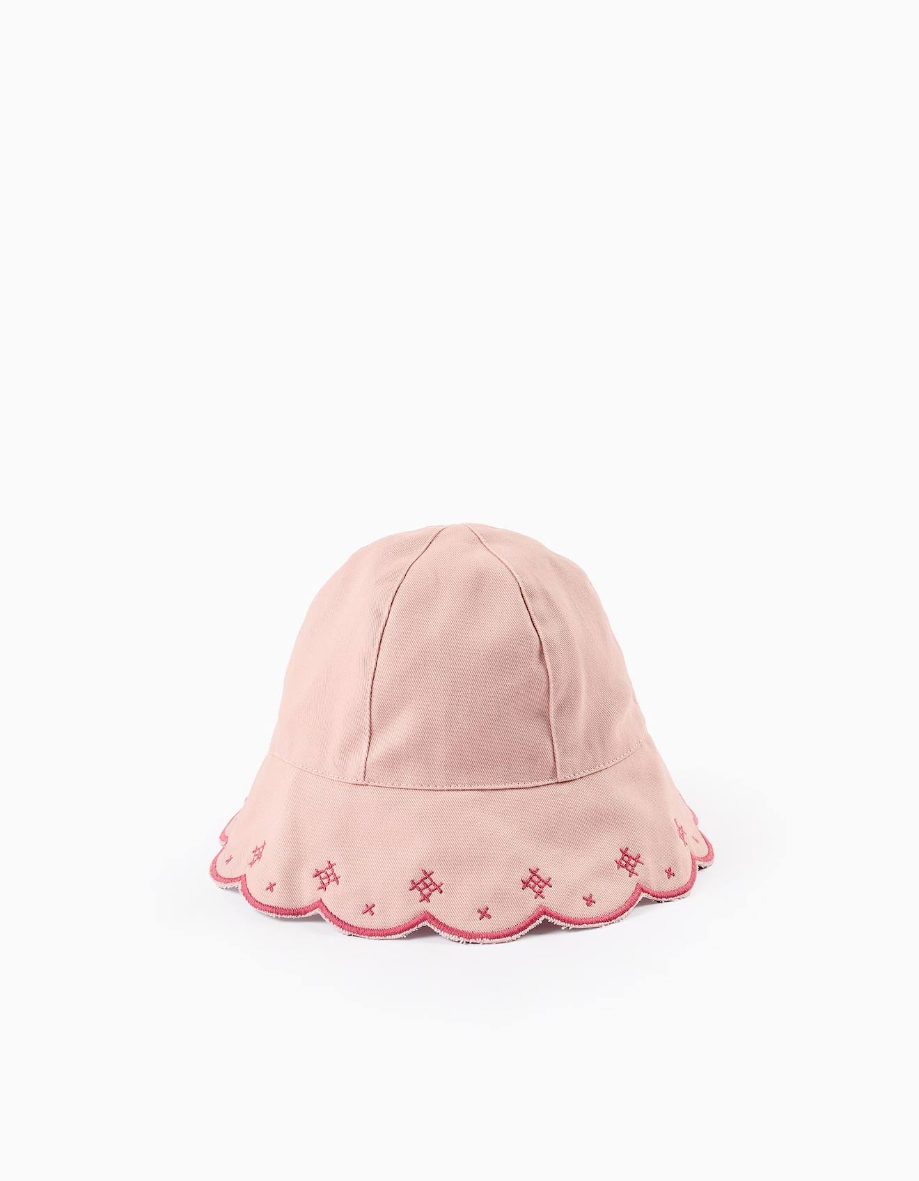 Chapeau Avec Broderies Rose Foncé