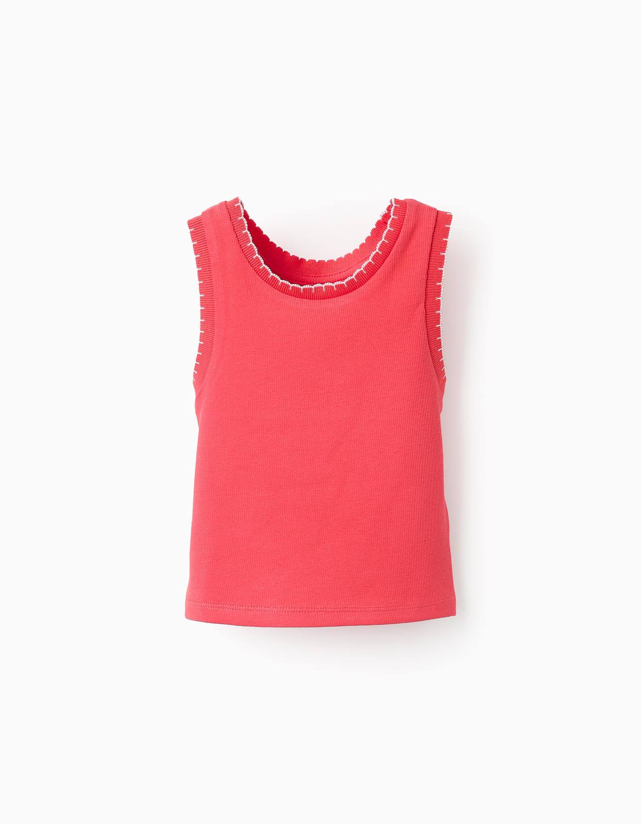 Débardeur Côtelé Rouge