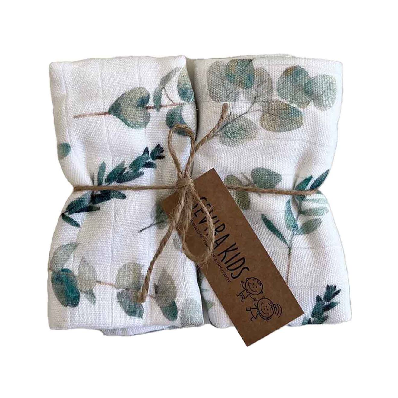 Lot De 2 Langes En Viscose De Bambou Eucalyptus Eucalyptus, Vert, Gris