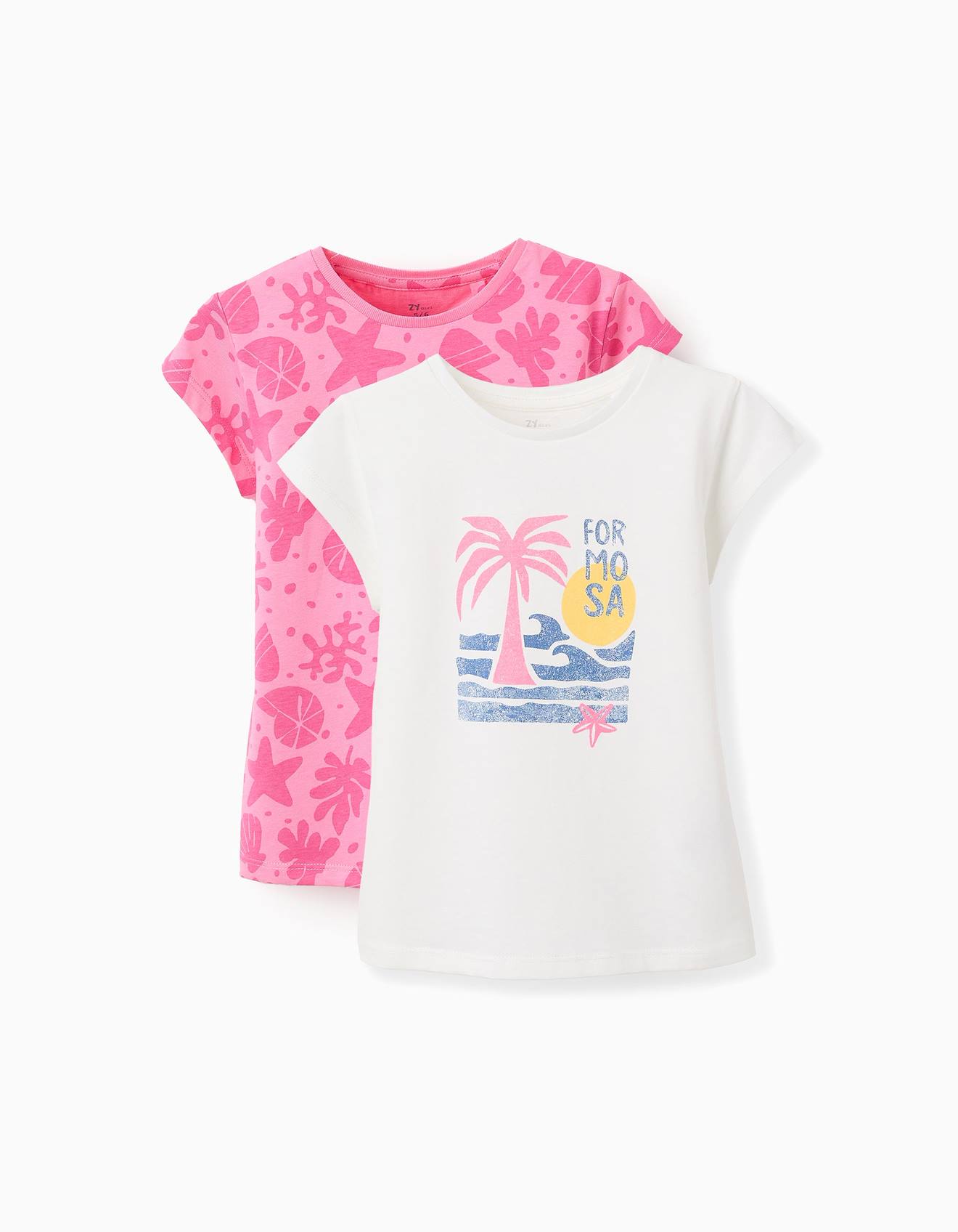 Pack 2 T-shirts En Coton Rose