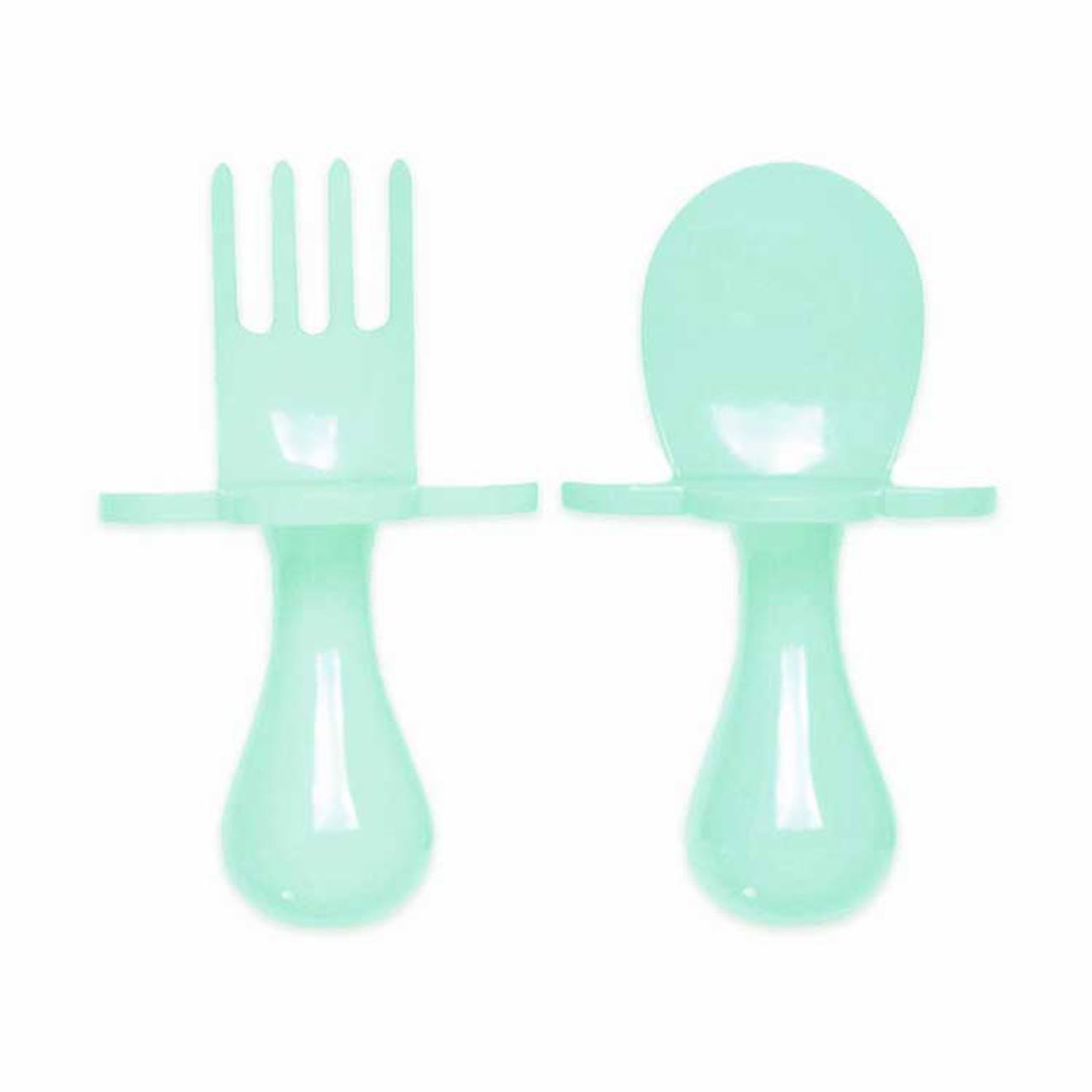 Set De 2 Couverts D'apprentissage Ergonomiques Vert