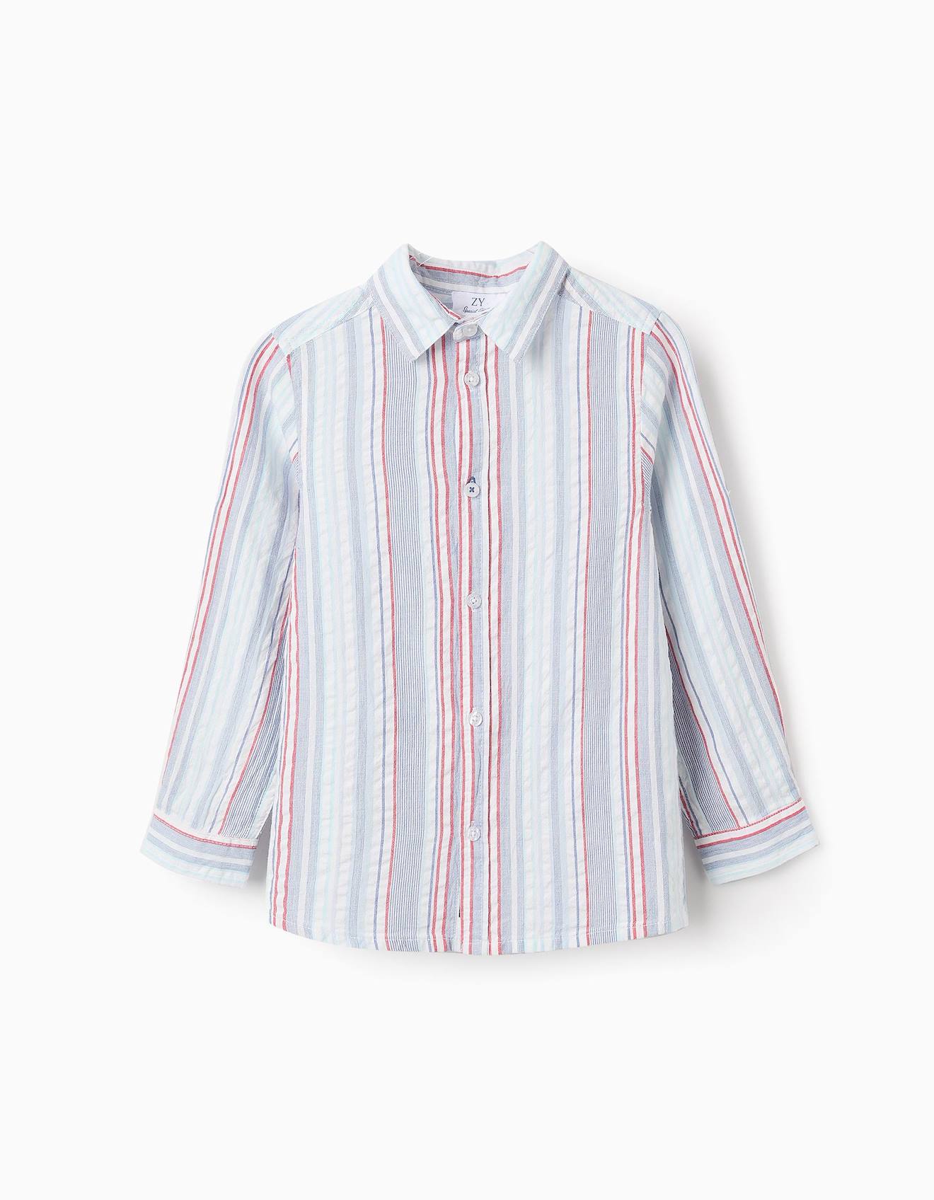 Chemise En Coton À Rayures Blanc