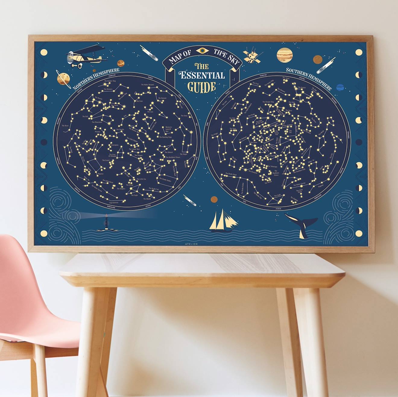 Poster Géant 640 Stickers Phosphorescents Le Ciel Multi-coloured Poster Géant 640 Stickers Phosphorescents Le Ciel Multi-coloured