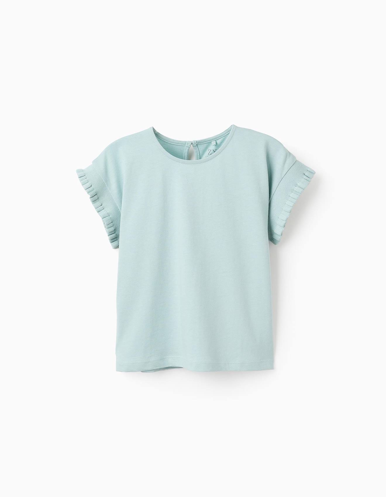 T-shirt De Coton À Manches Kimono Bleu Clair
