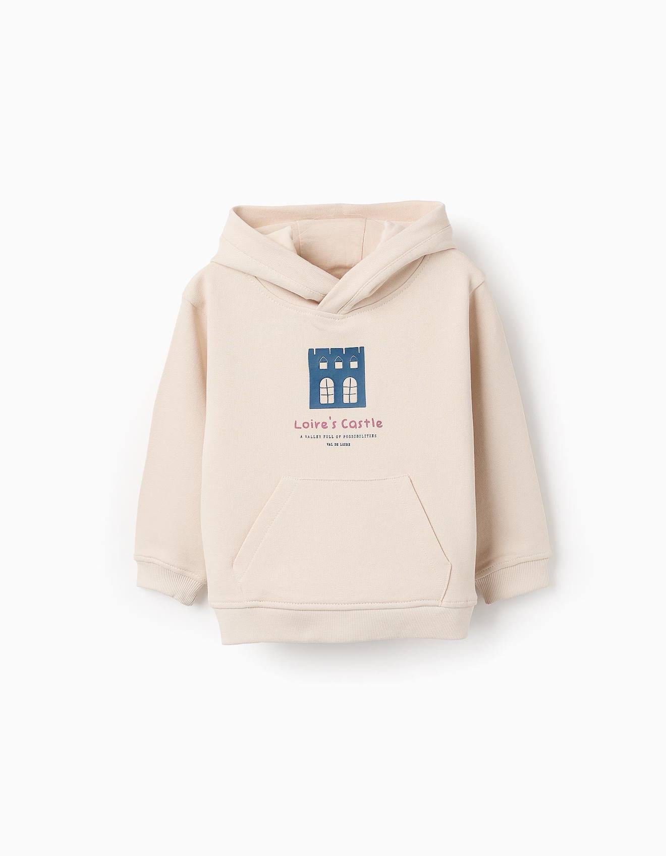 Sweat En Coton Avec Capuche Beige Clair