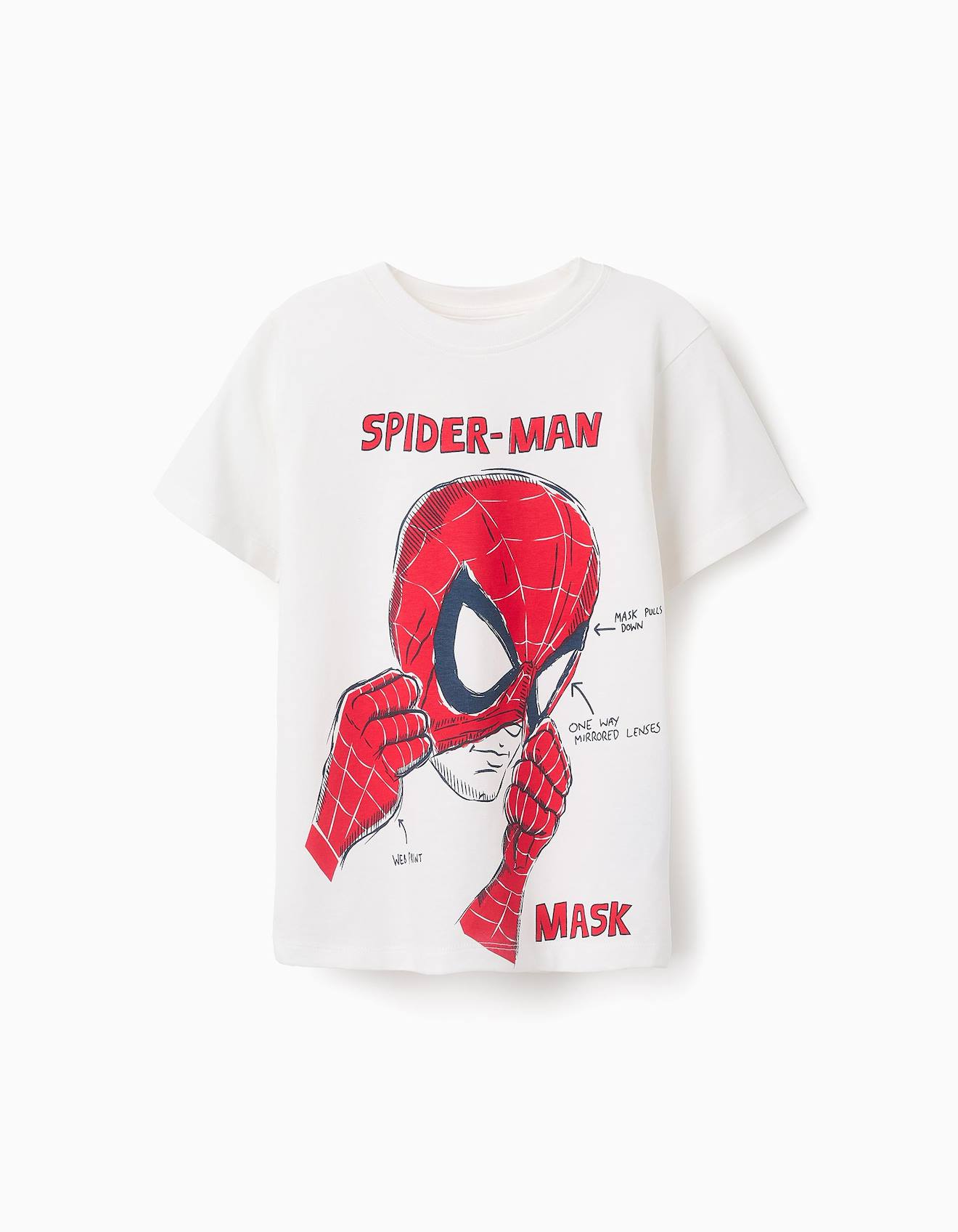 T-shirt En Coton Spiderman Blanc