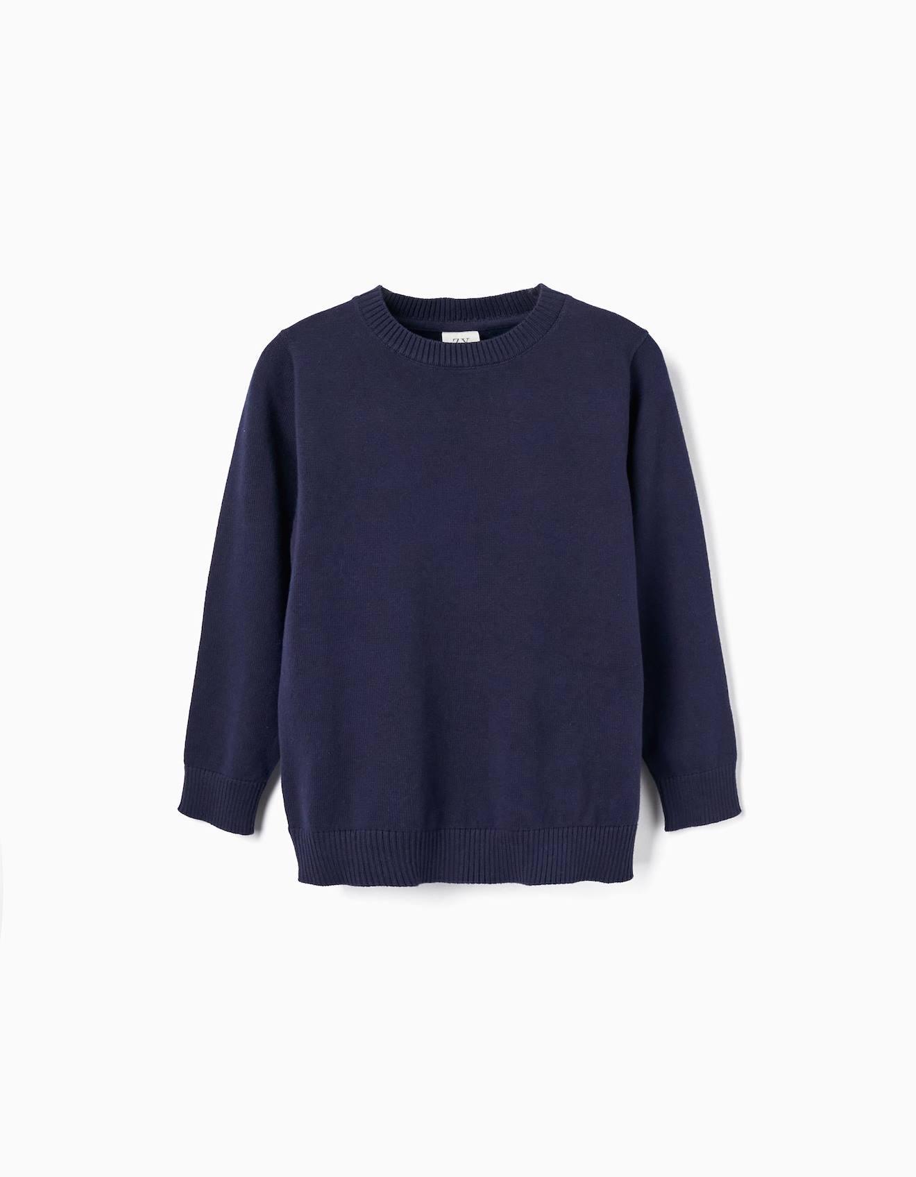Pull En Maille Bleu Foncé