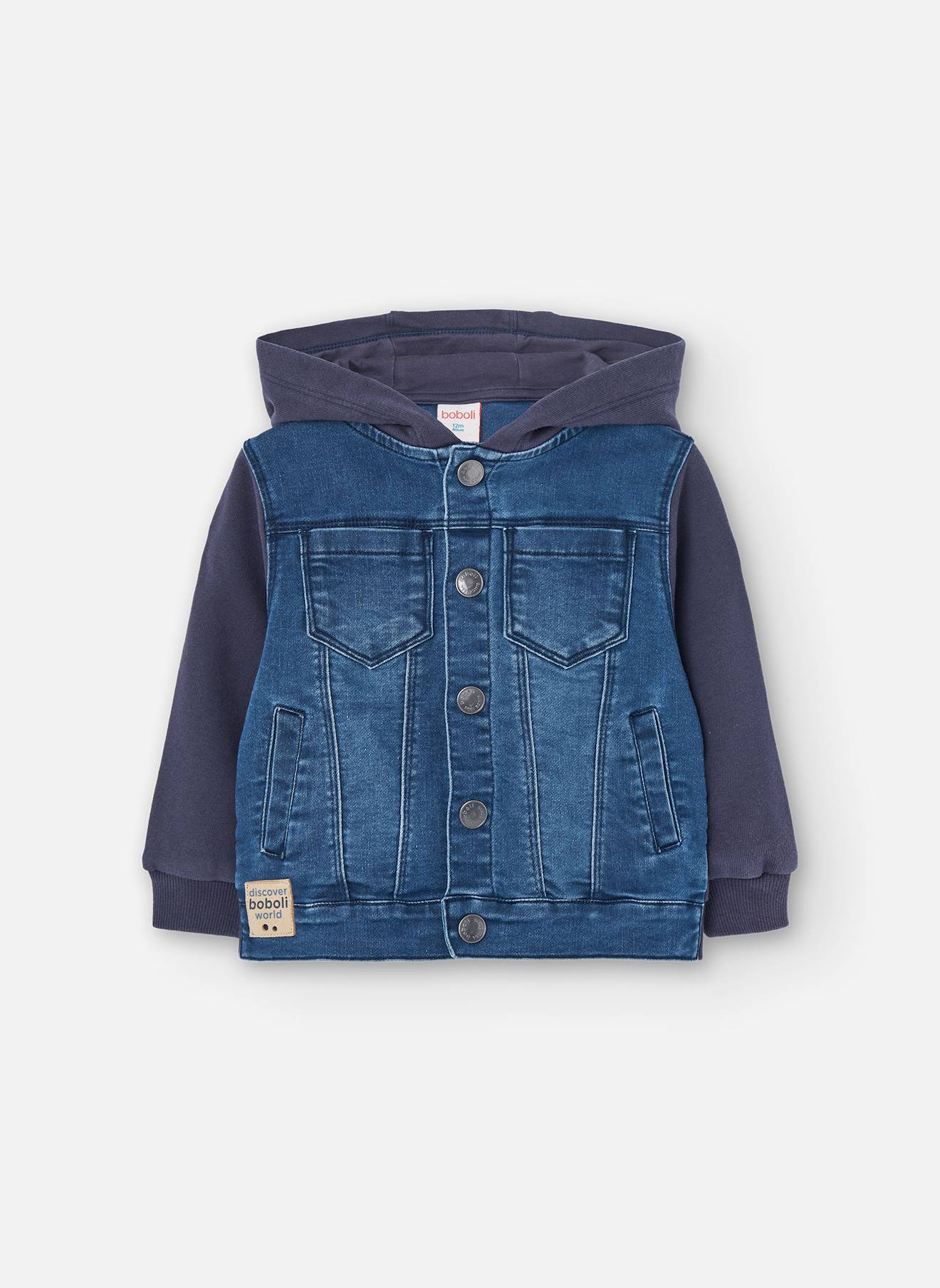 Blouson Combiné Avec Capuche Bleu