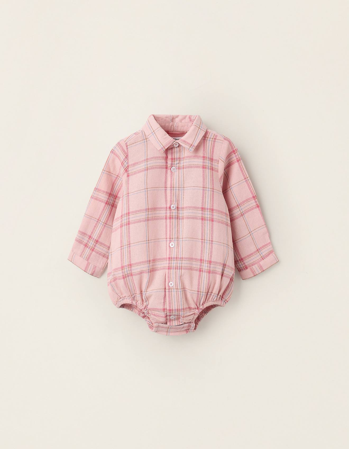 Body-chemise À Carreaux Rose