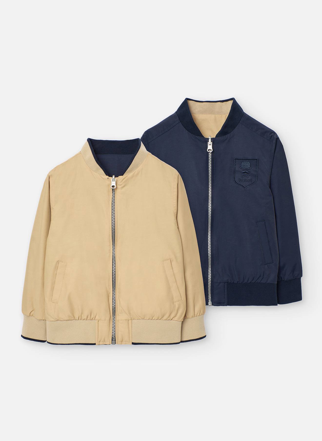 Blouson Réversible Avec Fermeture Éclair Bleu