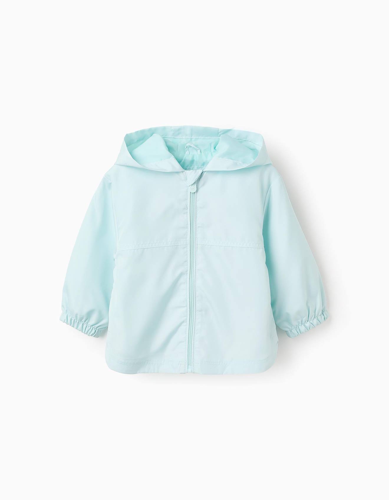 Veste Coupe-vent Avec Capuche Bleu Clair