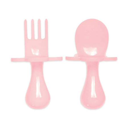 Grabease - Set De 2 Couverts D'apprentissage Ergonomiques Rose