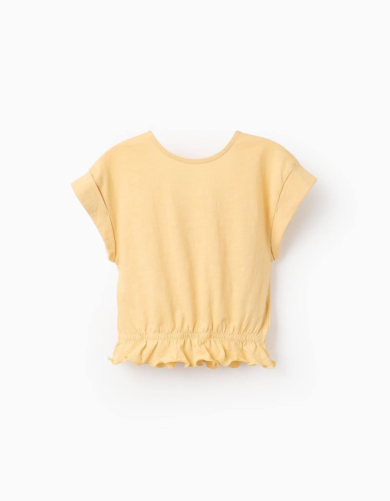 T-shirt De Coton À Manches Kimono Jaune Clair
