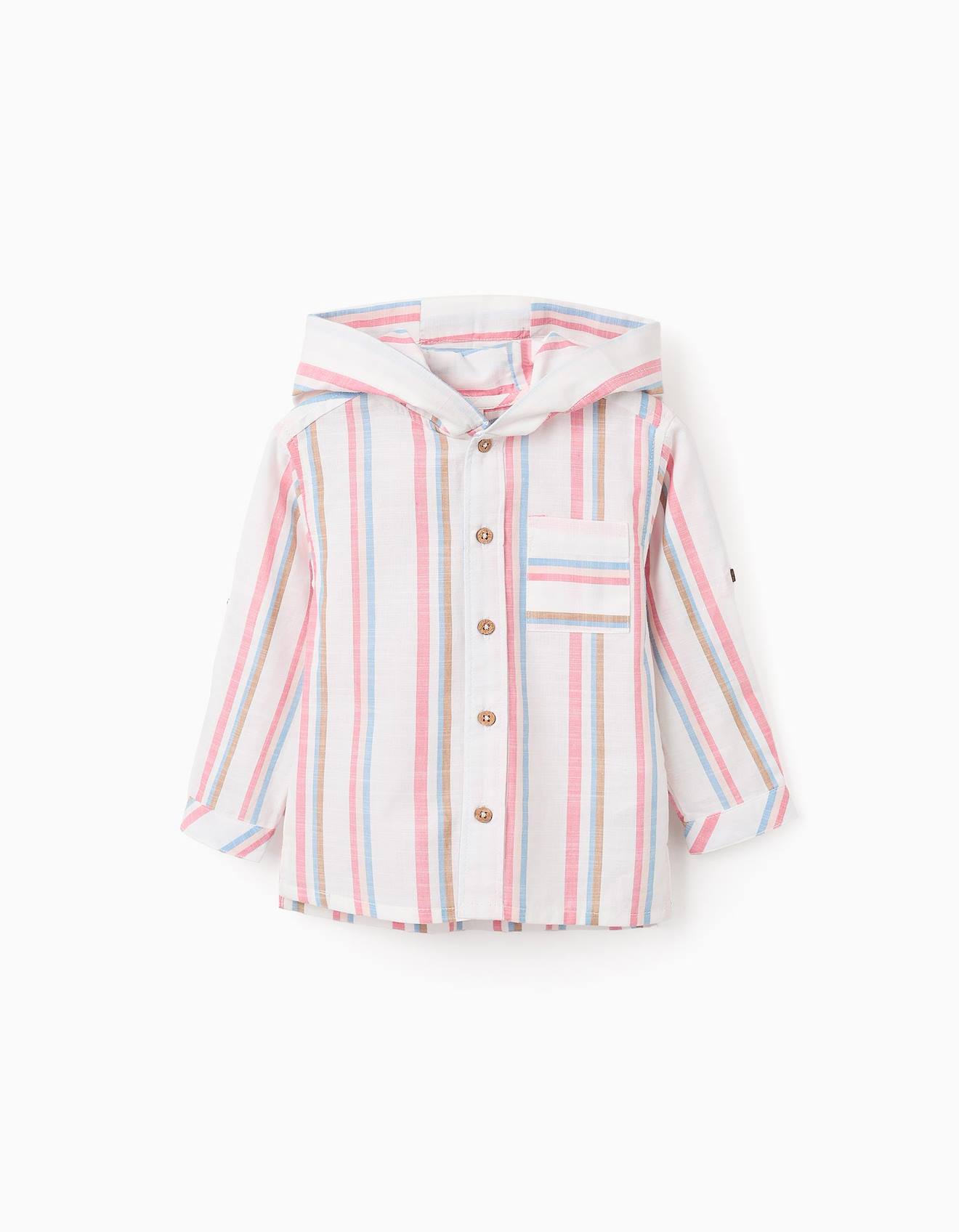 Chemise À Rayures Avec Capuche Rose Foncé