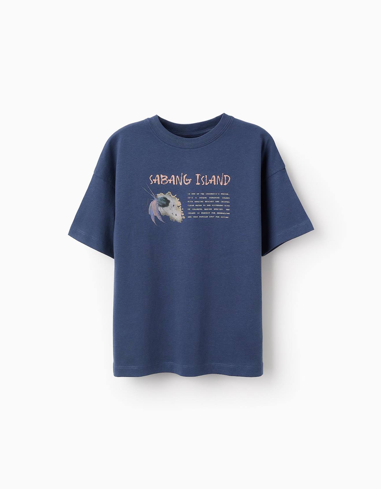 T-shirt En Coton Bleu Foncé