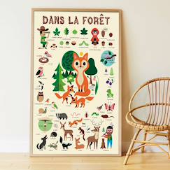 Jouet-Poster géant 60 stickers forêt