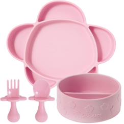 Puériculture-Coffret repas en silicone ventouse 4 pièces