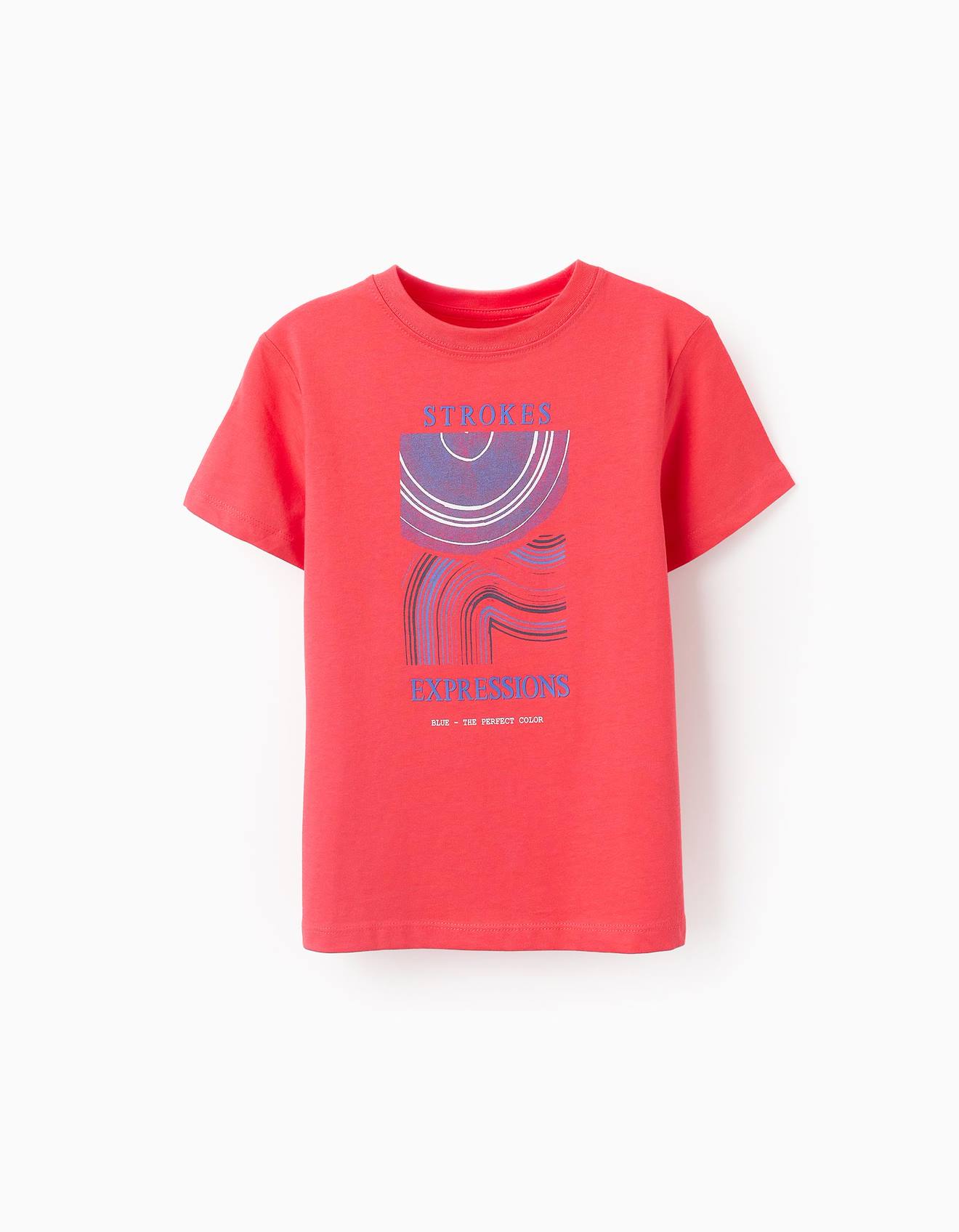 T-shirt À Manches Courtes 100% Coton Rouge
