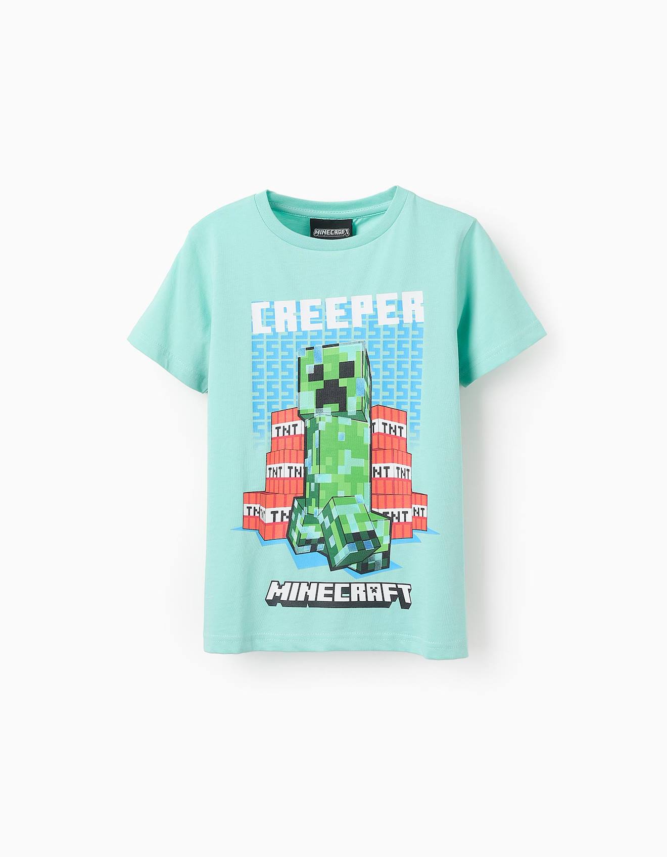 T-shirt En Coton Minecraft Vert Clair