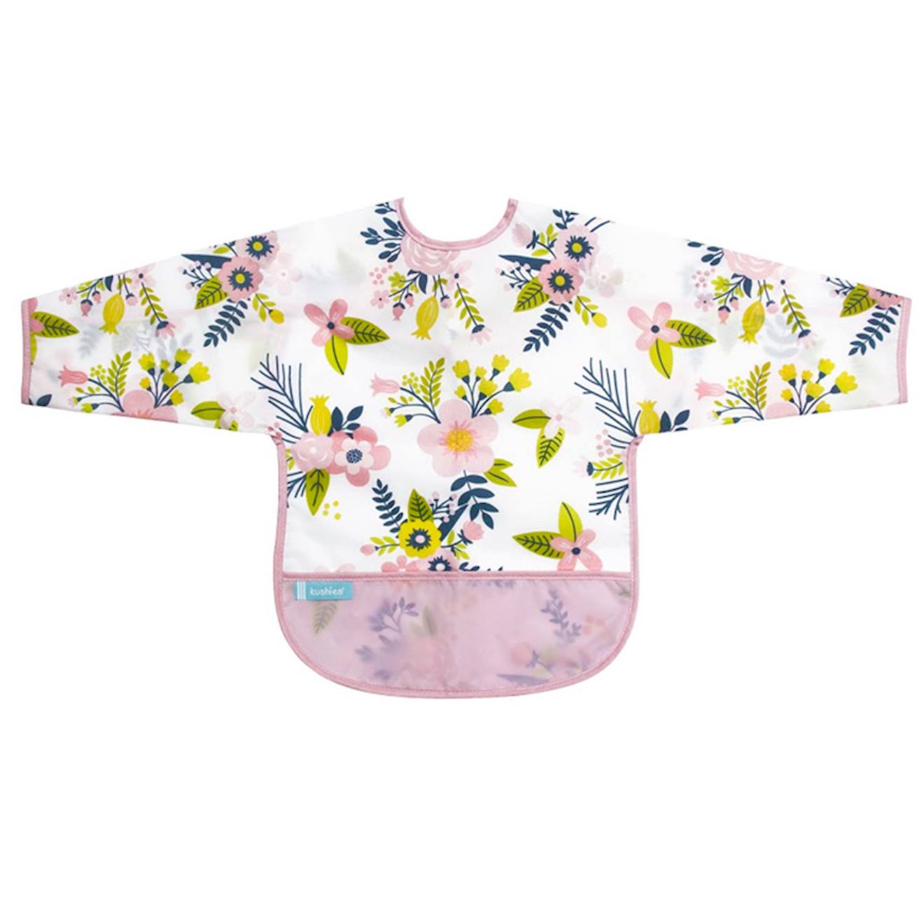 Bavoir Manches Longues 6-12 Mois Pink Garden Flowers Multi-coloured