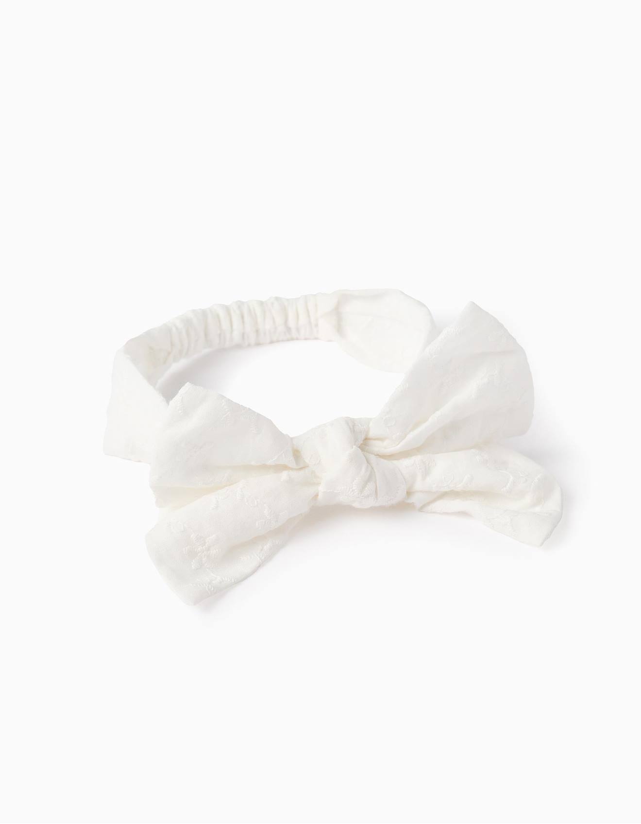 Bandeau À Cheveux Avec Broderie Florale Avec Nœud Beige Clair