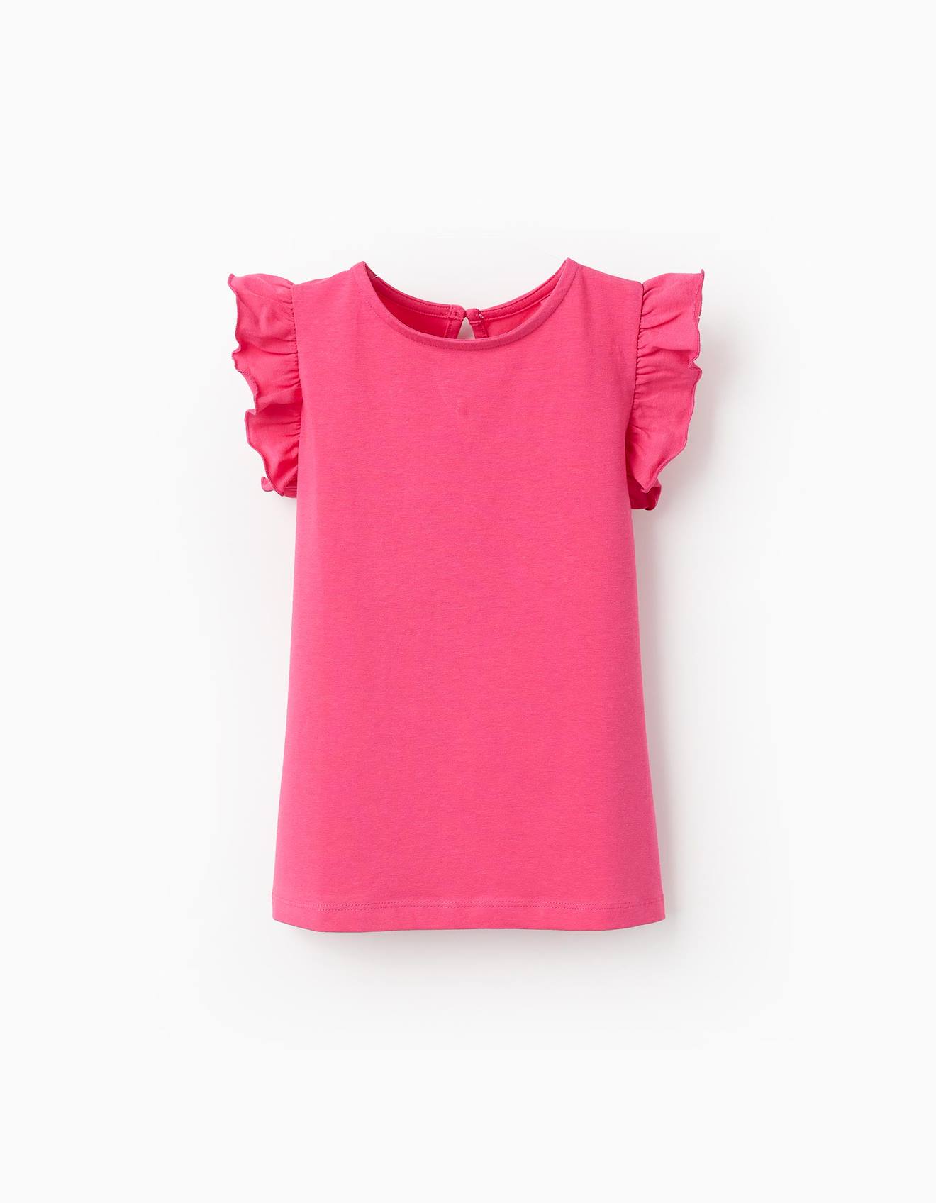 Débardeur Avec Volants Rose Foncé