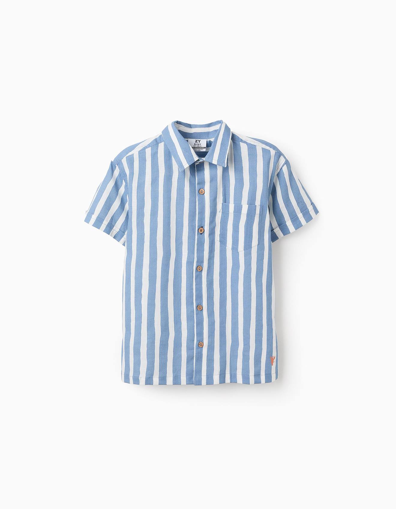 Chemise En Coton À Rayures Bleu