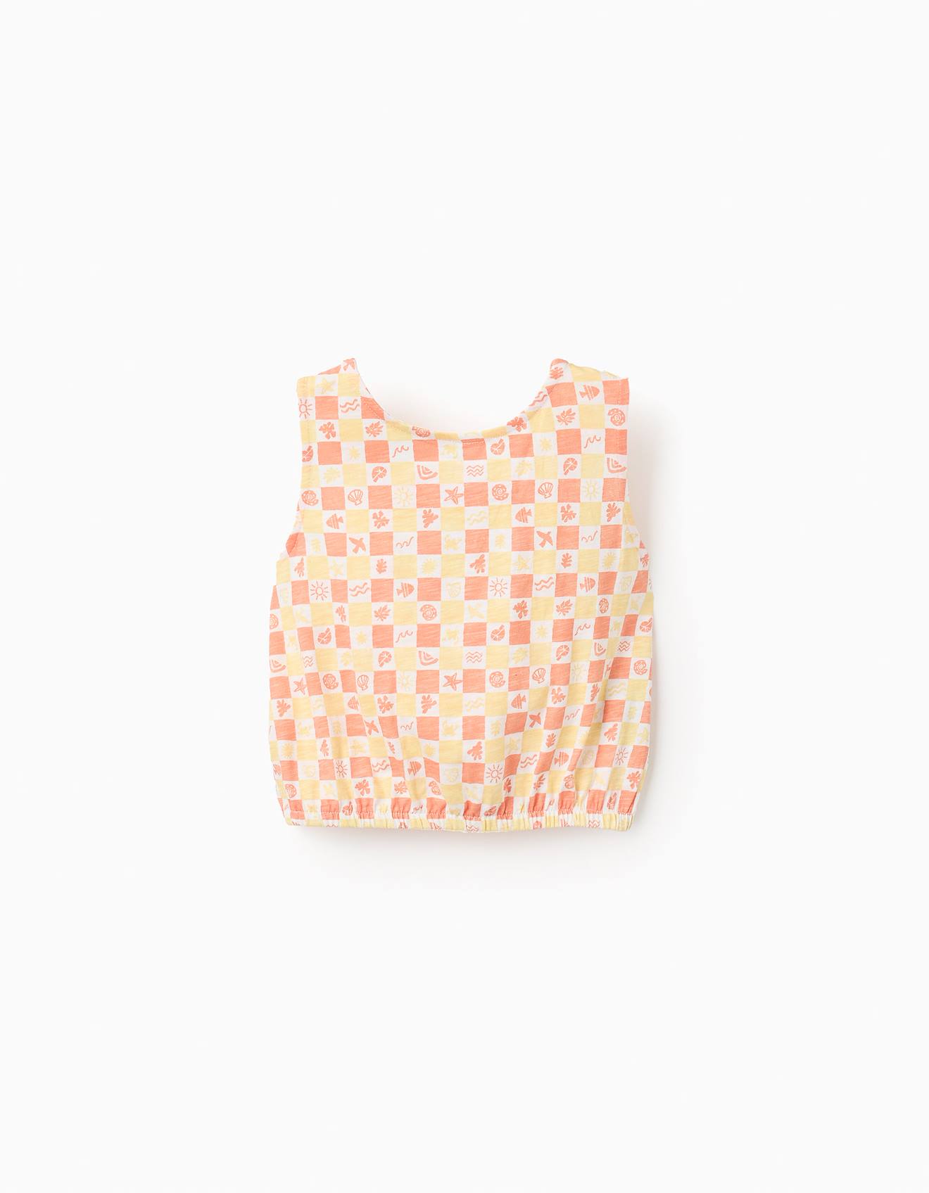 Top En Coton Avec Motif Dos Semi-ouvert Orange